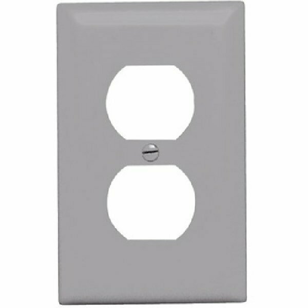 Pass & Seymour TradeMaster TP Wallplate, 4.6875 in L, 2.937 in W, Standard, 1 -Gang, Nylon, Gray TP8GRY
